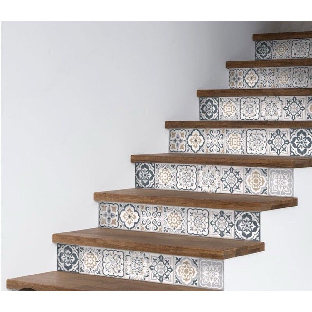 13 Self-adhesive Mosaic Staircase Floor Stickers Imitation Tile Wall Decals